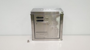 4 X ""THE BUTTLER CO LTD"" STAINLESS STEEL WALL MOUNTED CIGARETTE BINS (IN 1 FULL CARTON)