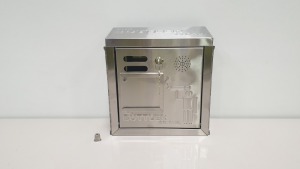4 X ""THE BUTTLER CO LTD"" STAINLESS STEEL WALL MOUNTED CIGARETTE BINS (IN 1 FULL CARTON)