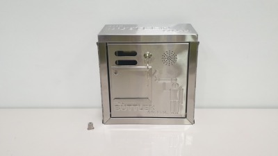 4 X ""THE BUTTLER CO LTD"" STAINLESS STEEL WALL MOUNTED CIGARETTE BINS (IN 1 FULL CARTON)