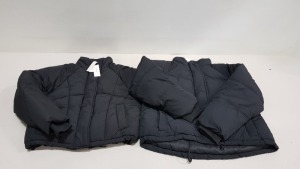 8 PIECE MIXED TOPSHOP COAT LOT CONTAINING BLACK PADDED JACKET SIZE 12 RRP £55.00 AND BLACK ZIP UP PUFFER JACKET SIZE 6 RRP £49.00