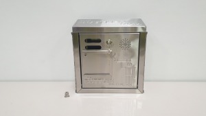 4 X ""THE BUTTLER CO LTD"" STAINLESS STEEL WALL MOUNTED CIGARETTE BINS (IN 1 FULL CARTON)