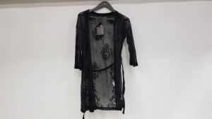 20 X BRAND NEW VILLA CLOTHES VIROXANNE KIMONO BLACK / GACQUARD CARDIGAN SIZE SMALL RRP £32.00 (TOTAL RRP £640.00)