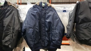 4 X BRAND NEW TANNUCI NAVY FAUX FUR HOODED COATS SIZE LARGE