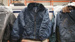 4 PIECE MIXED FLYMANS JACKET LOT CONTAINING BLACK AND NAVY ZIP UP FUR COLLARED JACKETS IN VARIOUS KIDS SIZES