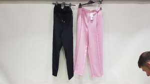 25 PIECE MIXED CLOTHING LOT CONTAINING 14 X BRAND NEW TOPSHOP PINK TROUSERS / PANTS SIZE 12 RRP £39.00 (TOTAL RRP £546.00) AND 11 X BRAND NEW EVANS BLACK PANTS SIZE 26 RRP £30.00 (TOTAL RRP £330.00)