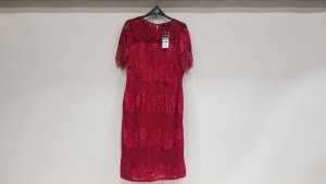 13 X BRAND NEW WALLIS RED FLOWER DETAILED LONG DRESSES UK SIZE 12, 16 AND 18 RRP £55.00 (TOTAL RRP £715.00)