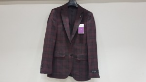 13 X BRAND NEW BURTON MENSWEAR RED CHEQUERED BLAZERS IN SIZES 34S, 38L, 40L AND 44R RRP £75.00 (TOTAL RRP £975.00)