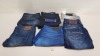 6 X PAIRS OF BRAND NEW G-STAR RAW JEANS IN VARIOUS STYLES & COLOURS IE. LIGHT BLUE, DARK BLUE, GREY AND BLACK - RRP £480 - SIZE 30