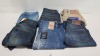6 X PAIRS OF BRAND NEW G-STAR RAW JEANS IN VARIOUS STYLES & COLOURS IE. LIGHT BLUE, DARK BLUE AND BROWN - RRP £480 - SIZE 30