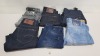 6 X PAIRS OF BRAND NEW G-STAR RAW JEANS IN VARIOUS STYLES & COLOURS IE. LIGHT BLUE, DARK BLUE, GREY AND BLACK - RRP £480 - SIZE 29