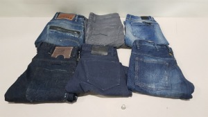 6 X PAIRS OF BRAND NEW G-STAR RAW JEANS IN VARIOUS STYLES & COLOURS IE. LIGHT BLUE, DARK BLUE, GREY AND BLACK - RRP £480 - SIZE 30