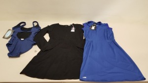 6 PIECE MIXED CLOTHING LOT CONTAINING STELLA MCCARTNEY BRA 32DD, SCOPES BLAZER SIZE 40S, COLMAR DRESS SIZE 8, DOLPHIN SWIMSUIT SIZE 34, JACK WILLS DRESS SIZE 10 AND A ADRIANNA PAPELL DRESS SIZE 8