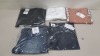 23 X BRAND NEW MIXED CLOTHING LOT CONTAINING MANGO WAIST COAT, BURTON MENSWEAR DENIM JEANS IN BLUE AND BLACK, BURTON MENSWEAR SWEATSHIRT, BURTON MENSWEAR POLO SHIRT, BURTON MENSWEAR JACKET AND A BURTON MENSWEAR BELT ETC