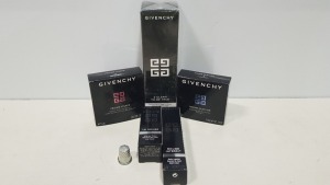 17 PIECE BRAND NEW ASSORTED GIVENCHY LOT CONTAINING SILKY FACE POWDER, INTENSE & RADIANT EYE SHADOW, INTENSE LIP COLOUR, SATIN LIPSTICK AND 2 CLEAN TO BE TRUE INTENSE & WATERPROOF DUAL-PHASE EYE MAKEUP REMOVER.