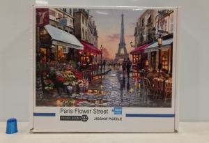 32 X BRAND NEW 1000 PC JIGSAW SETS - PARIS FLOWER STREET DESIGN - IN ONE OUTER CARTON