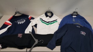 10 PIECE MIXED JACK WILLS CLOTHING LOT CONTAINING LOGO PRINTED SWEATSHIRTS IN VARIOUS STYLES AND SIZES, JACK WILLS JOGGING BOTTOMS, JACK WILLS KNITTED JUMPER AND A LONG SLEEVED POLO SHIRT ETC