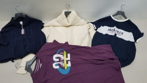 10 PIECE MIXED JACK WILLS CLOTHING LOT IN VARIOUS SIZES CONTAINING JACK WILLS T SHIRTS, JACK WILLS KNITTED TURTLENECK AND JACK WILLS SHIRTS ETC