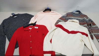 10 PIECE MIXED JACK WILLS CLOTHING LOT IN VARIOUS SIZES CONTAINING TURTLENECK KNITTED JUMPER, HOODED JUMPER, KNITTED CARDIGAN AND VARIOUS KNITTED SWEATSHIRTS ETC