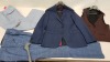 10 PIECE MIXED HUGO BOSS SUIT ITEMS LOT CONTAINING VARIOUS SUIT PANTS, BLAZERS AND A WASITCOAT IN VARIOUS COLOURS, STYLES AND SIZES