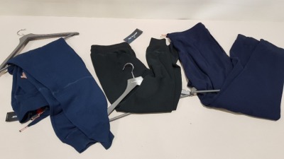 7 X BRAND NEW TRUE RELIGION JOGGING BOTTOMS IN NAVY AND BLACK SIZE LARGE AND XL (PLEASE NOTE SOME ITEMS HAVE STAINS)