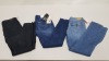 3 X BRAND NEW TRUE RELIGION DENIM JEANS IN BLACK AND BLUE SIZE 28, 16 AND 14