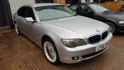 SILVER BMW 730 SE AUTO. ( DIESEL ) Reg : LF06XRM Mileage : 108,183 Details: FIRST REGISTERED 10/5/2006 2993CC 1 KEY V5 MOT UNTIL 11 OCTOBER 2022