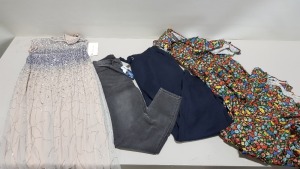 6 PIECE MIXED CLOTHING LOT CONTAINING ADRIANNA PAPELL DRESS SIZE 8, FAZE 8 TOP SIZE 12, PERSEVERANCE LONDON DRESS SIZE 10,