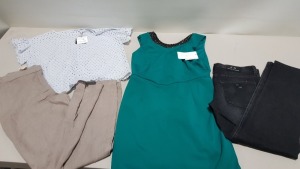 6 PIECE MIXED CLOTHING LOT CONTAINING ARMANI JEANS SIZE 34, G STAR JEANS W32 L32, GREAT PLAINS TOP SIZE SMALL, FAZE 8 DRESS SIZE 12, JAMES LAKELAND TROUSERS SIZE 16, DAMSEL IN A DRESS DRESS SIZE 16