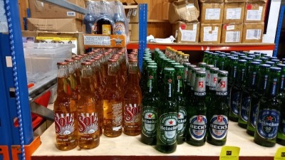 104 X BOTTLES OF ALCOHOL IE. NEWCASTLE BROWN ALE, SOL, HEINEKAN & BECKS