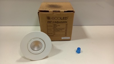 39 X BRAND NEW ECOLED ZEP 2 ADJUSTABLE WHITE 32 DEGREE BEAM LED DOWNLIGHTS - IN 4 BOXES