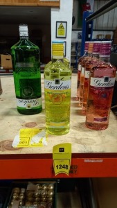 9 X BOTTLES OG GORDONS GIN - 1 X 1.5L SPECIAL DRY, 4 X 70CL PREMIUM PINK, 4 X 70CL SICILIAN LEMON