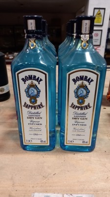 8 X BOTTLES OF BOMBAY SAPPHIRE GIN 1 LITRE