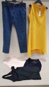 5 PIECE MIXED CLOTHING LOT CONTAINING MARIE CLAIRE VEST SIZE 14, CHESCA CARDIGAN SIZE 14, JACK WILLS TOP SIZE 14, PAUL & SHARK JEANS SIZE 40, DAMSEL IN A DRESS SIZE 14