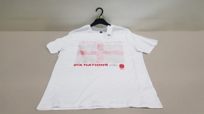 100 X BRAND NEW ENGLAND RUGBY SIX NATIONS 2021 CREWNECK T SHIRTS SIZE XL