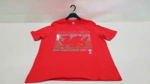 100 X BRAND NEW WALES RUGBY SIX NATIONS 2021 CREWNECK T SHIRTS SIZE L