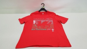 100 X BRAND NEW WALES RUGBY SIX NATIONS 2021 CREWNECK T SHIRTS SIZE S