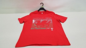 100 X BRAND NEW WALES RUGBY SIX NATIONS 2021 CREWNECK T SHIRTS SIZE S