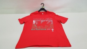 100 X BRAND NEW WALES RUGBY SIX NATIONS 2021 CREWNECK T SHIRTS SIZE XS