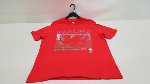 100 X BRAND NEW WALES RUGBY SIX NATIONS 2021 CREWNECK T SHIRTS SIZE XS