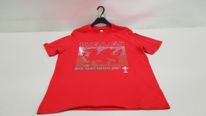 100 X BRAND NEW WALES RUGBY SIX NATIONS 2021 CREWNECK T SHIRTS SIZE 2XL