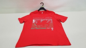 100 X BRAND NEW WALES RUGBY SIX NATIONS 2021 CREWNECK T SHIRTS SIZE 3XL