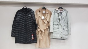 3 PIECE MIXED JACKET LOT CONTAINING NORTH FACE JACKET SIZE LARGE, SAMSOE BEIGE JACKET SIZE MEDIUM AND A NORTH POLE JACKET UK SIZE 10