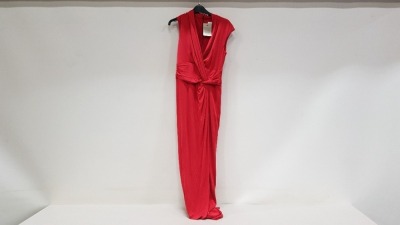 3 X BRAND NEW JOHN LEWIS DRAPE TWIST WAIST RUBY RED DRESS SIZE 14 RRP £120.00 (TOTAL RRP £360.00)