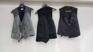 13 X BRAND NEW LUTWYCHE WAISTCOATS IN VARIOUS COLOURS, STYLES AND SIZES