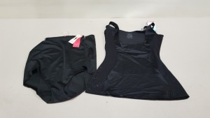 16 PIECE MIXED SPANX LOT CONTAINING HIGH WAISTED PANTIES IN BLACK SIZE 2X AND OPEN TANK TOPS SIZE 1X