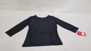 20 X BRAND NEW SPANX THREE QUARTER BOAT NECK TOPS IN BLACK SIZE MEDIUM RRP $58.00 (TOTAL RRP $1168.00)