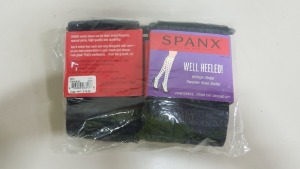 20 X BRAND NEW SPANX PACK OF 3 VINTAGE STRIPED SWEATER KNEE HIGH SOCKS IN BLACK AND GREY SIZE REGULAR RRP $18.00 (TOTAL RRP $1080.00)