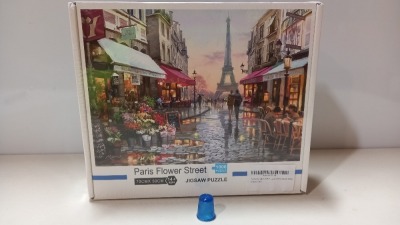 32 X BRAND NEW 1000 PC JIGSAW SETS - FLOWER SHOP UNDER THE TOWER DESIGN