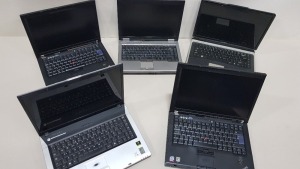 LOT CONTAINING 5 LAPTOPS FOR SPARES INCLUDING THINKPAD, TOSHIBA, ADVENT, PHILIPS
