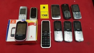 10 X MINI MOBILE PHONES - IE. VODAPHONE, SONY ERICSSON, GIGASET ETC - NO CHARGERS - CONSIDER FOR SPARES
